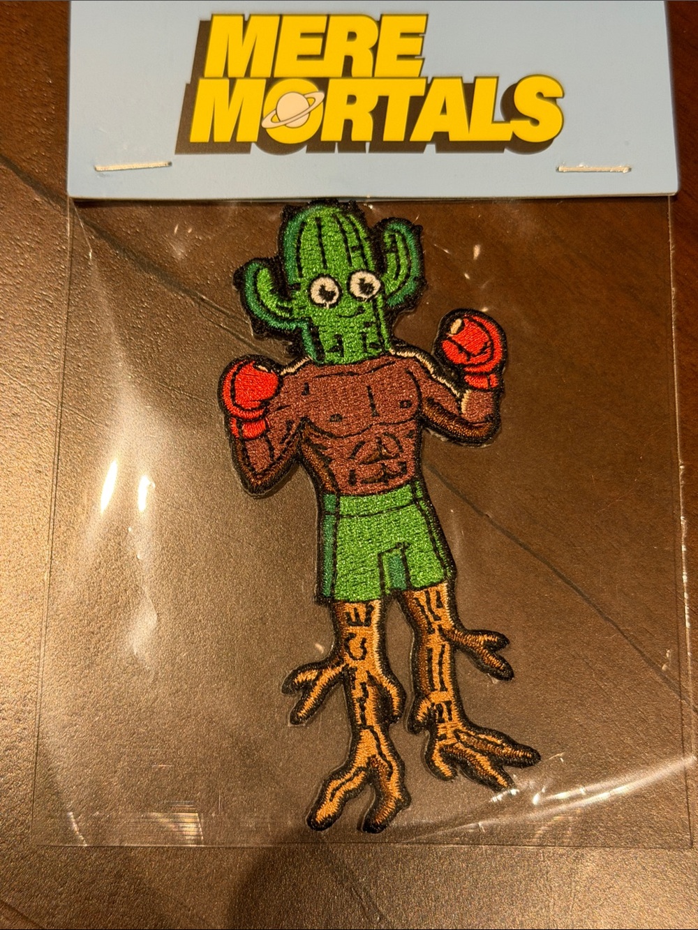 New CJ Hendry Mere Mortals green cactus Boxer Patch